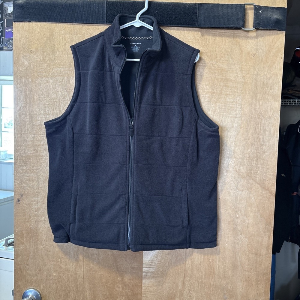 Land's End Women's Fleece Vest Full‎ Zip  BLACK - SIZE XL 18-20